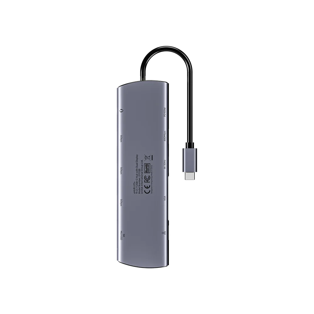 unitek_uhub_u11__11-in-1_usb-c_hub_with_dual_display_dual_card_reader_4_usb-a_ports_and_pd_100w_product_front_v2_3000x202609020004162.png