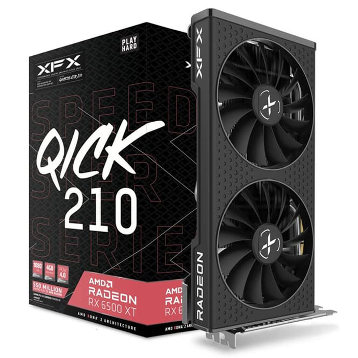 XFX Speedster Qick 210 RX 6500 XT 4GB GDDR6 64 Bit Graphics Card