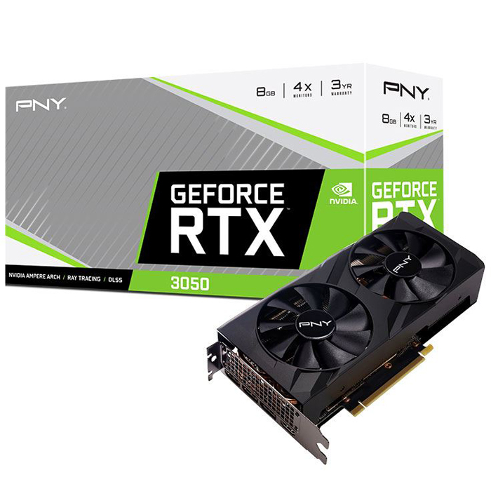 Pny GeForce RTX 3050 Verto Dual Fan 8GB GDDR6 128 Bit Graphics Card