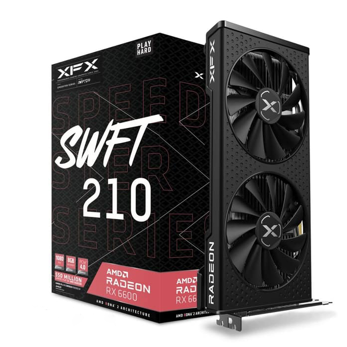 [RX-66XL8LFDQ] XFX Speedster Swft 210 Radeon RX 6600 8GB GDDR6 128 Bit Graphics Card