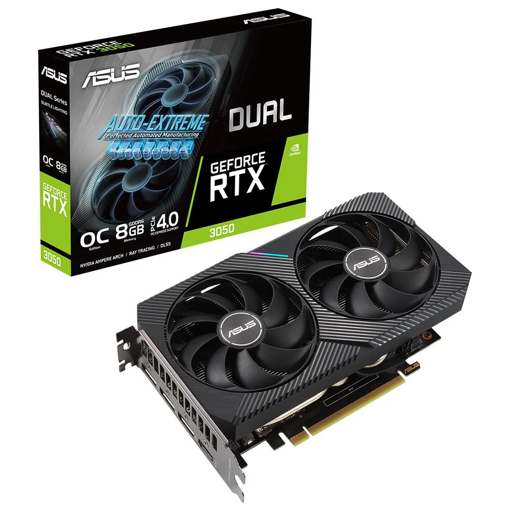[DUAL-RTX3050-O8G] Asus Dual GeForce RTX 3050 8GB GDDR6 128 Bit Graphics Card