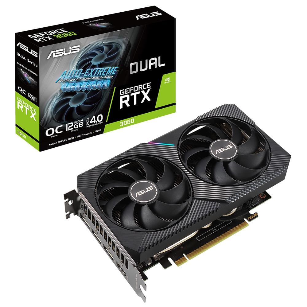 [DUAL-RTX3060-O12G-V2] Asus Dual GeForce RTX 3060 12GB GDDR6 192 Bit Graphics Card