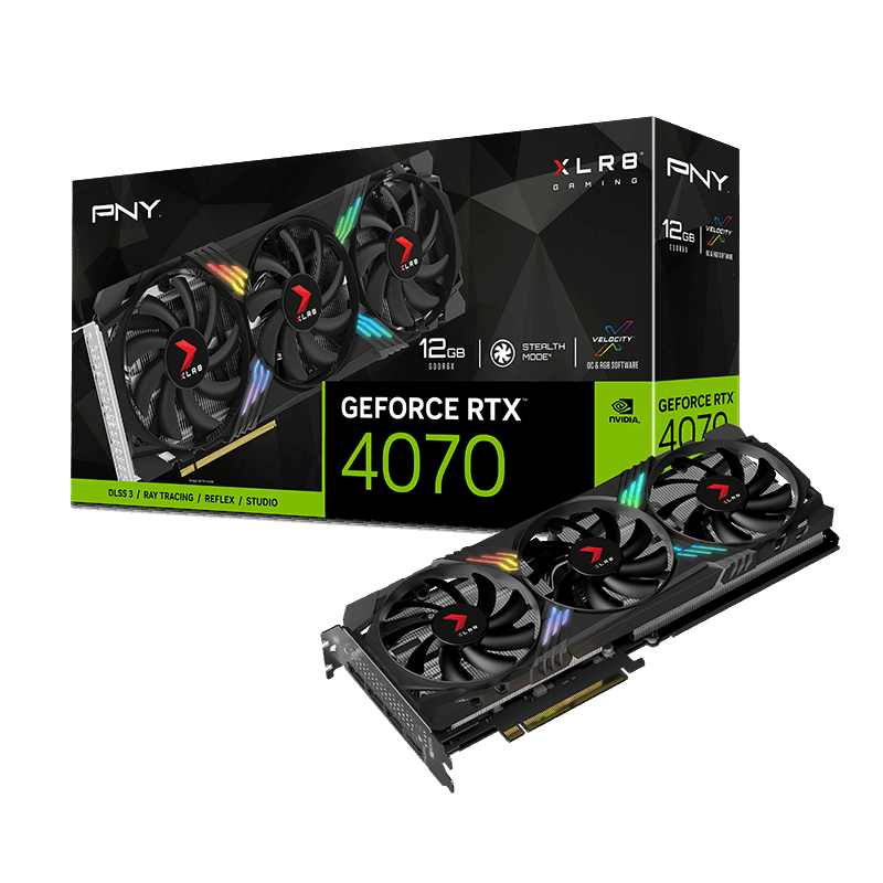 [VCG407012TFXXPB1] Pny GeForce XLR8 Gaming Verto Rgb RTX 4070 12GB GDDR6X 192 Bit Graphics Card