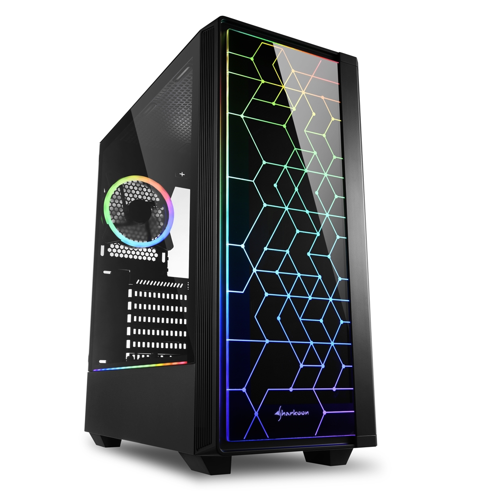Sharkoon RGB-LIT-100 RGB ATX Mid Tower Siyah Oyuncu Kasası