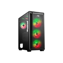 Power Boost VK-T01B ATX RGB 650W LED Fan Black Gaming Case