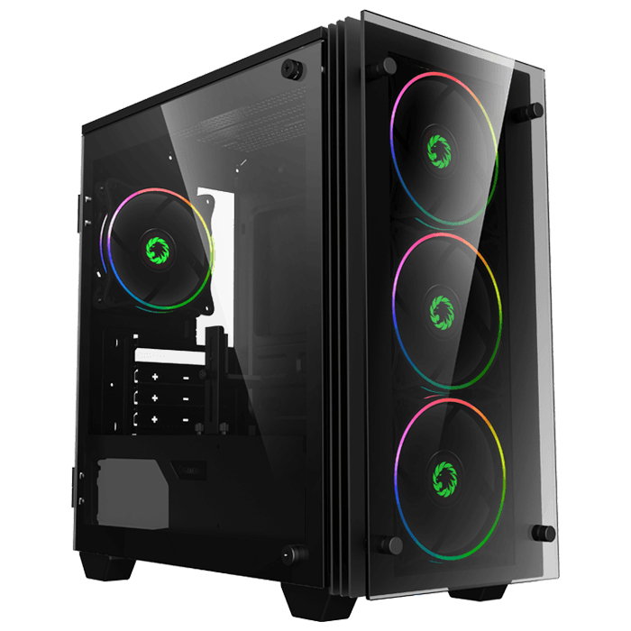 Gamemax Mini Stratos H609 RGB Fanlı 650W Siyah Oyuncu Kasası