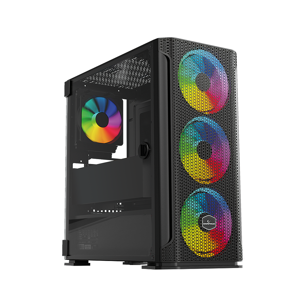 [RT-Trapper] Rampage Trapper RGB Fan 650W 80+ Bronze Siyah Oyuncu Kasası