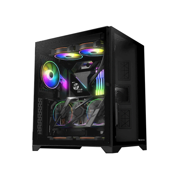 Gamepower Warcry Compact 3 LED Fans 550W ATX Black Gaming Case