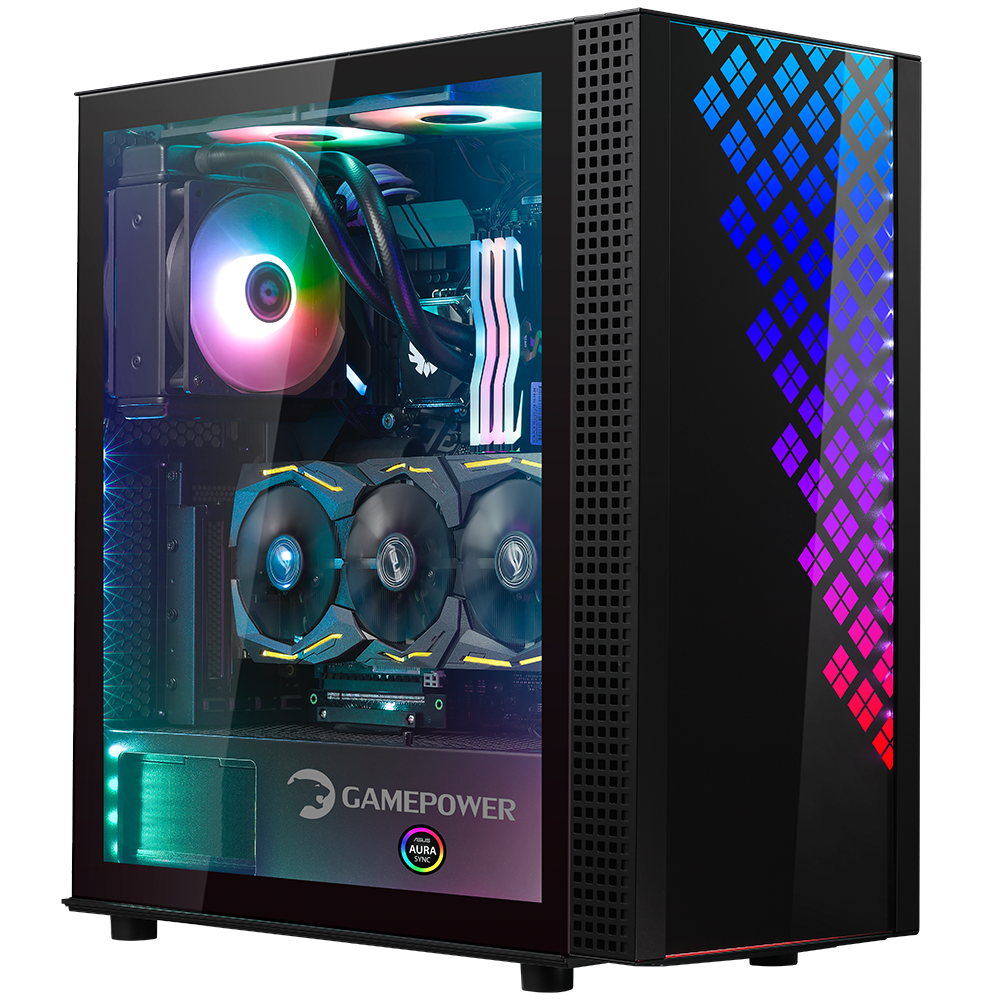 Gamepower Dawn TG ARGB Fan E-ATX Black Gaming Case