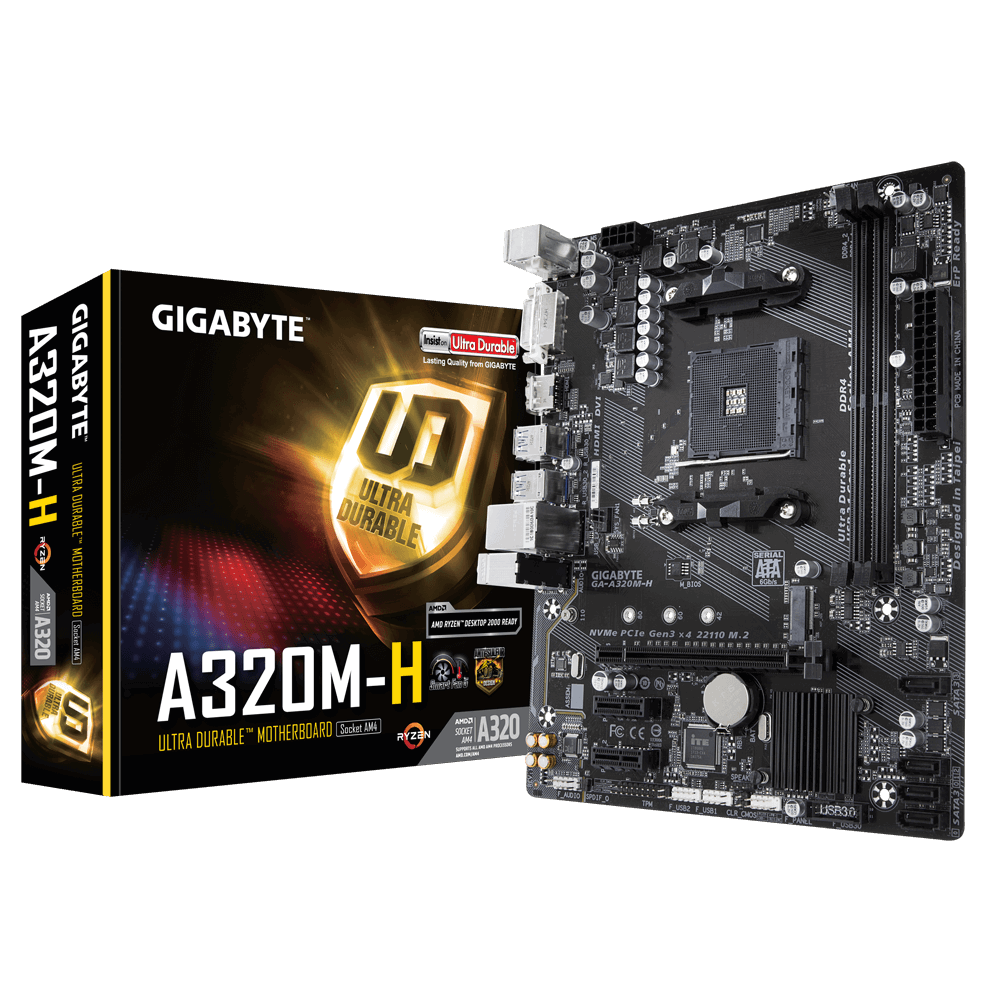 [GA-A320M-H] Gigabyte GA-A320M-H AMD AM4 DDR4 Micro ATX Motherboard