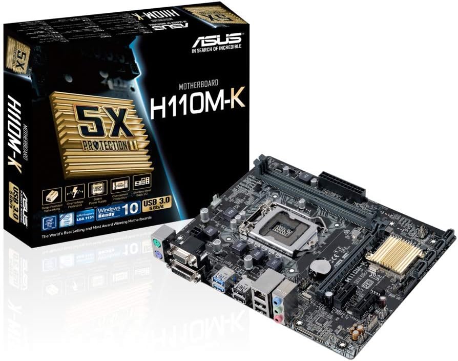 [H110M-K] Asus H110M-K Intel H110 Socket 1151 DDR4 Micro ATX Motherboard