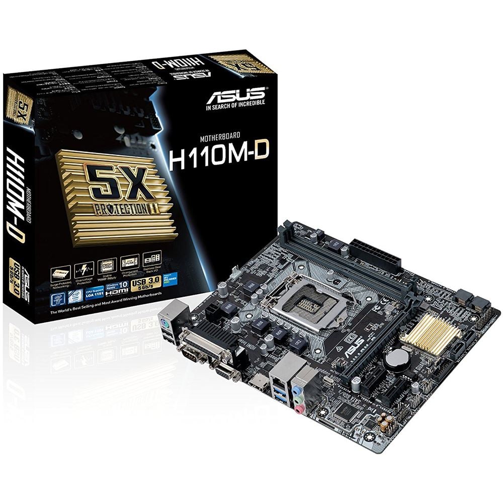 [H110M-D] Asus H110M-D Intel H110 Socket 1151 DDR4 Micro ATX Motherboard
