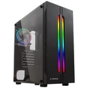 Rampage Spectra Tempered Glass Rainbow Fan LED Mid Tower Gaming Case
