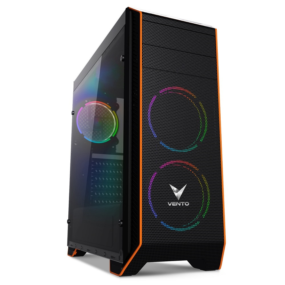 Vento VG06F ATX LED Fan Black Gaming Case