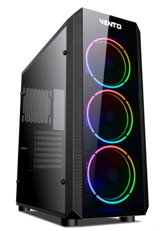 [VG04F-600] Vento VG04F 600W 80+ Bronze Black Gaming Case