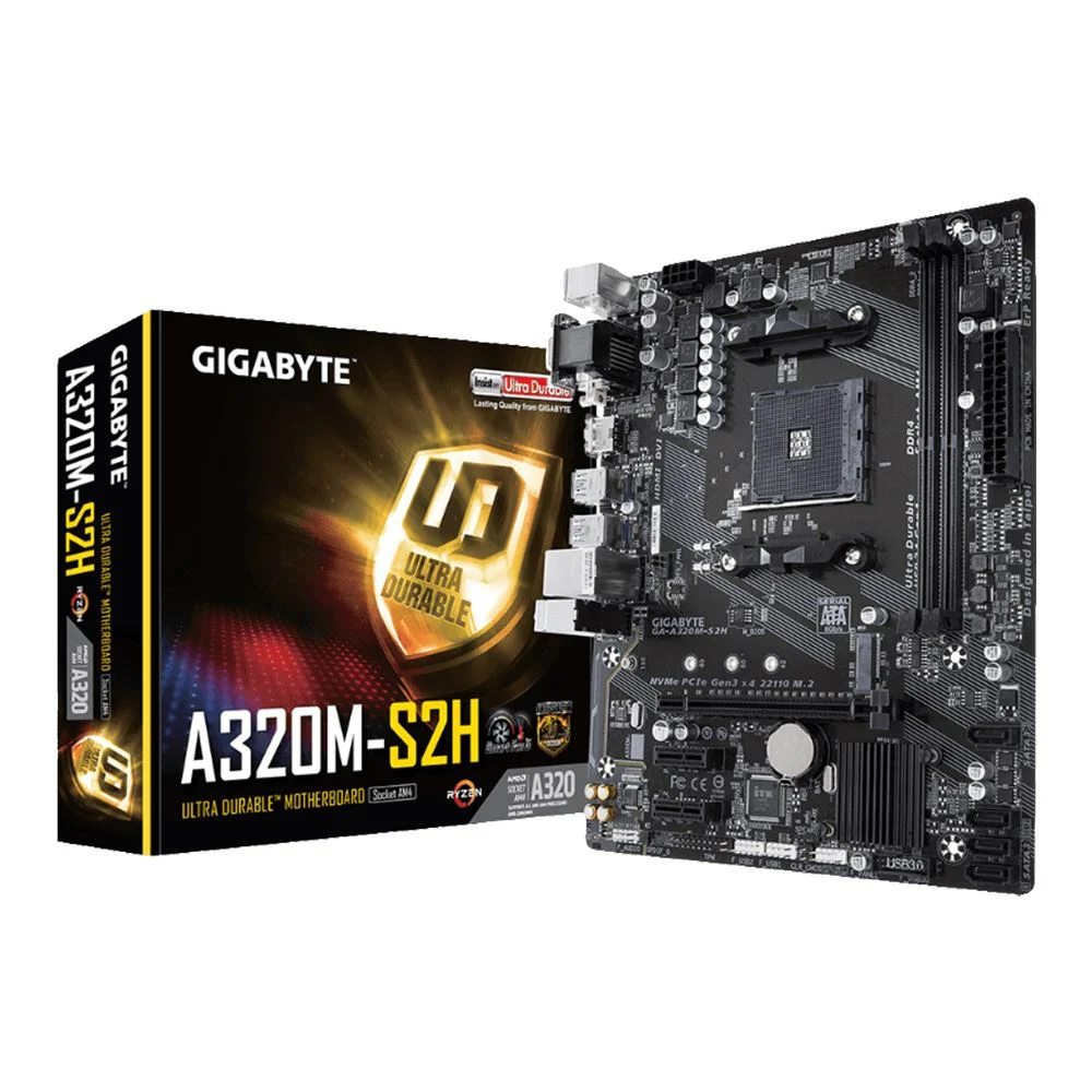 [GA-A320M-S2H] Gigabyte GA-A320M-S2H Amd AM4 DDR4 Micro ATX Anakart