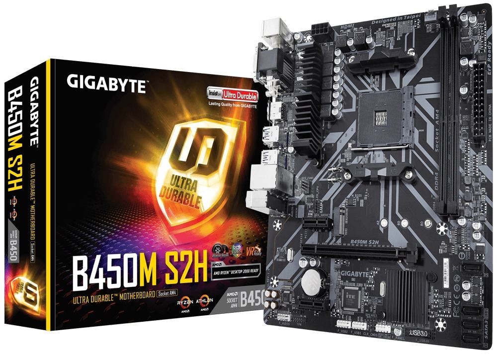 [B450M S2H] Gigabyte B450M S2H Amd AM4 DDR4 Micro ATX Anakart