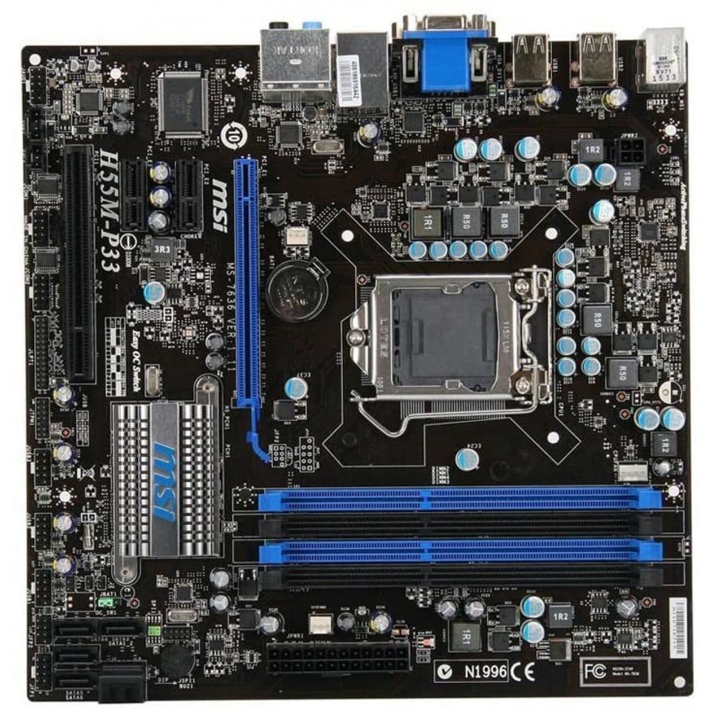 [H55M-E33-H55] Msi H55M-E33 H55 Ddr3 Vga + GLan + Sata 16X Anakart