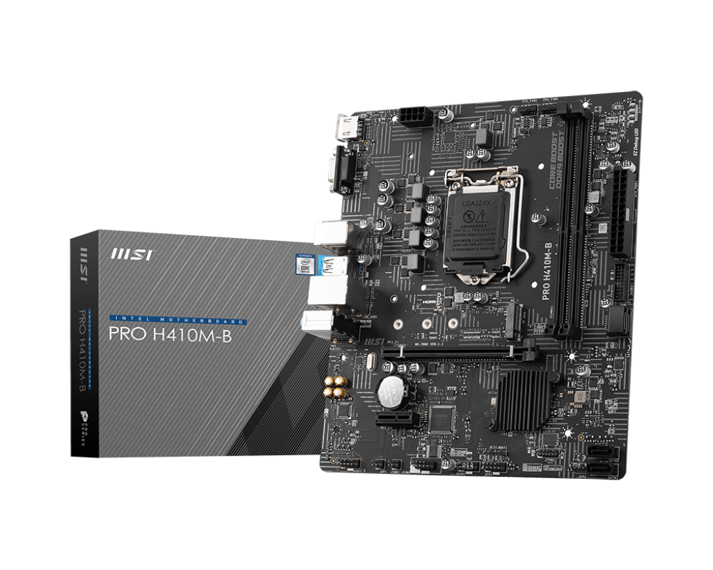 [H410M-B] Msi Pro H410M-B Intel LGA1200 DDR4 Micro ATX Motherboard