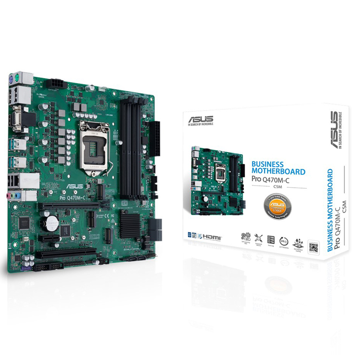 [Q470M-C/CSM] Asus PRO Q470M-C/CSM Intel Q470 Socket 1200 DDR4 2933MHz mATX Motherboard