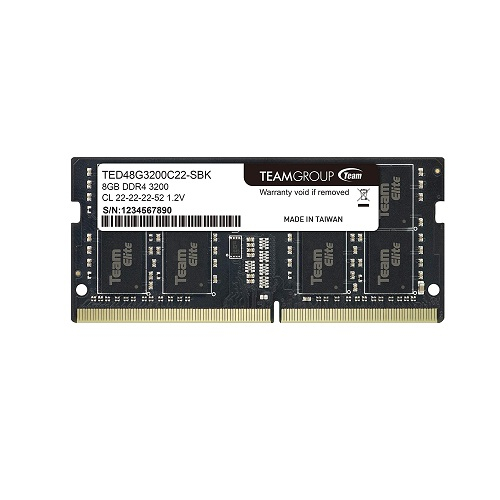 [TED48G3200C22-S01] Team Elite 8GB (1x8GB) 3200MHz CL 22 DDR4 Series Notebook Ram