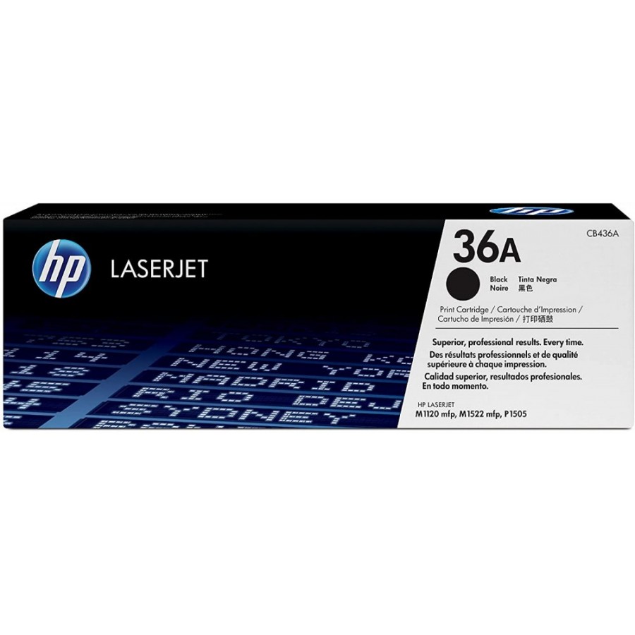 HP CB436A 36A Original LaserJet Toner, Black