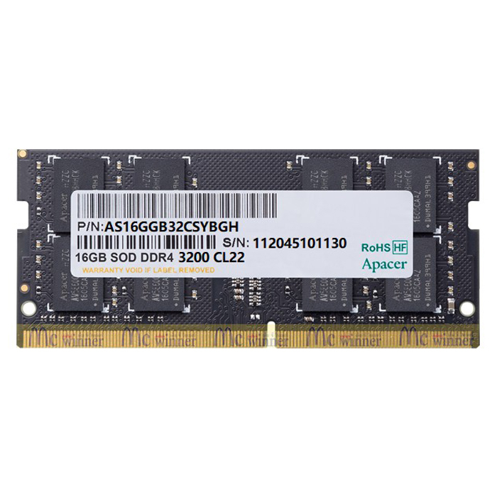 [ES.16G21.GSH] Apacer 16 GB DDR4 3200 MHz CL22 Notebook Ram