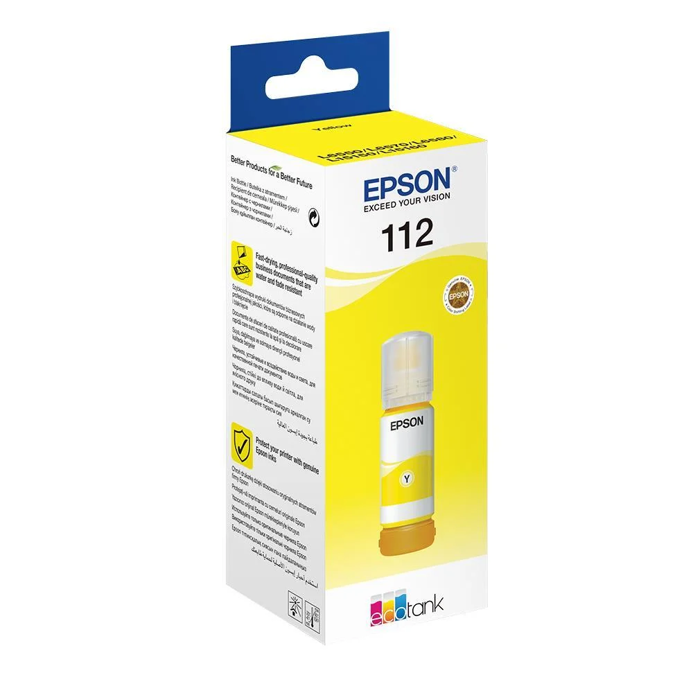 [C13T06C44A] Epson C13T06C44A 112 Ecotank Pigment Original Ink Bottle, Yellow