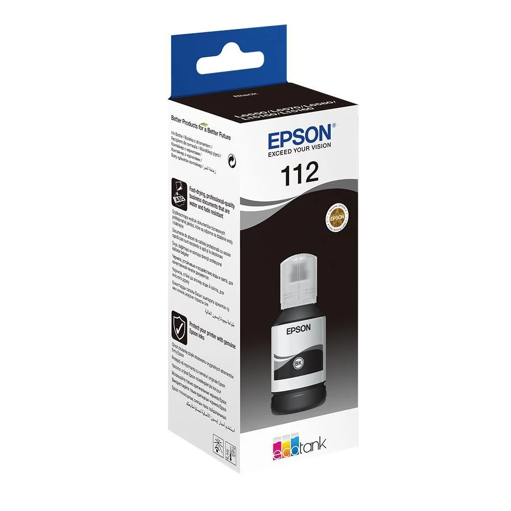 [C13T00S14A] Epson C13T00S14A 112 Ecotank Pigment Orijinal Mürekkep Şişesi, Siyah