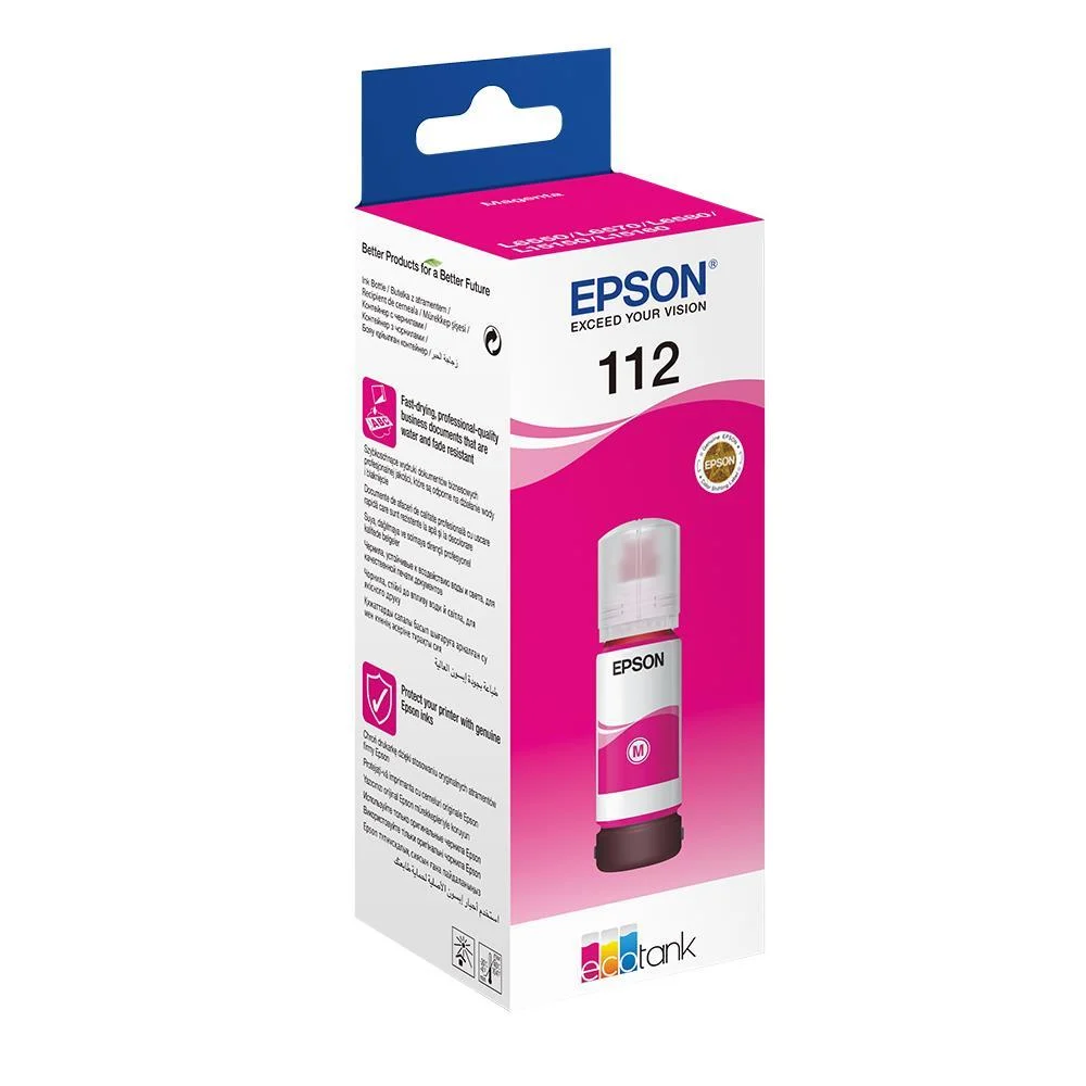 Epson C13T06C34A 112 Ecotank Pigment Original Ink Bottle, Red