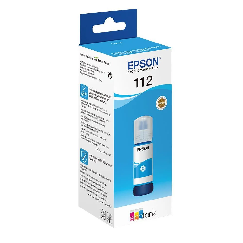 [C13T06C24A] Epson C13T06C24A 112 Ecotank Pigment Orijinal Mürekkep Şişesi, Mavi