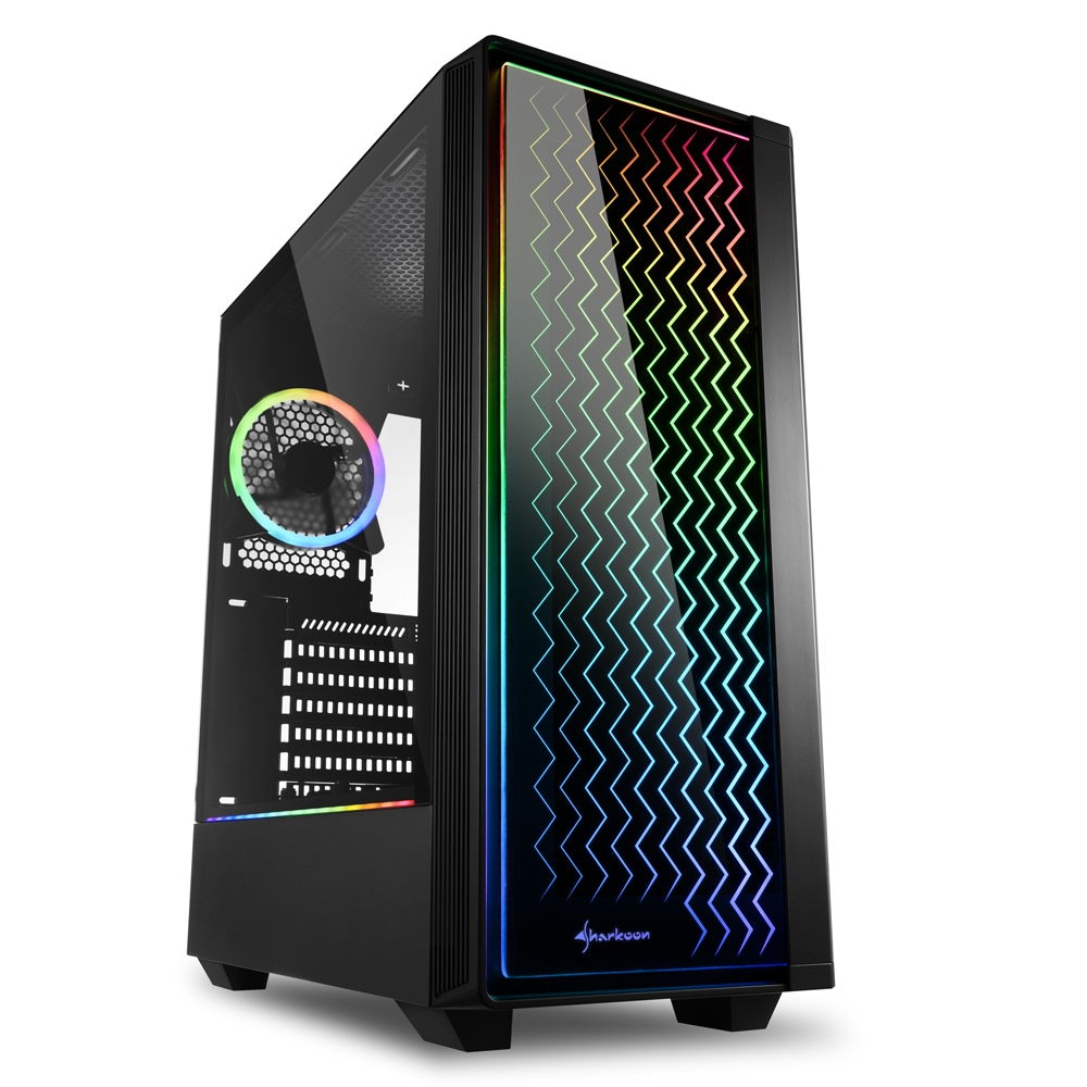 [SHRKN-RGB-LİT-200] Sharkoon RGB-LIT-200 RGB ATX Mid-Tower Black Gaming Case