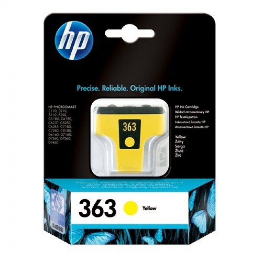 HP C8773EE 363 Orijinal Mürekkep Kartuşu, Sarı