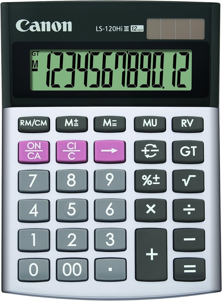 [LS-120] Canon LS-120 HI III 12 Digit Desktop Calculator, Silver