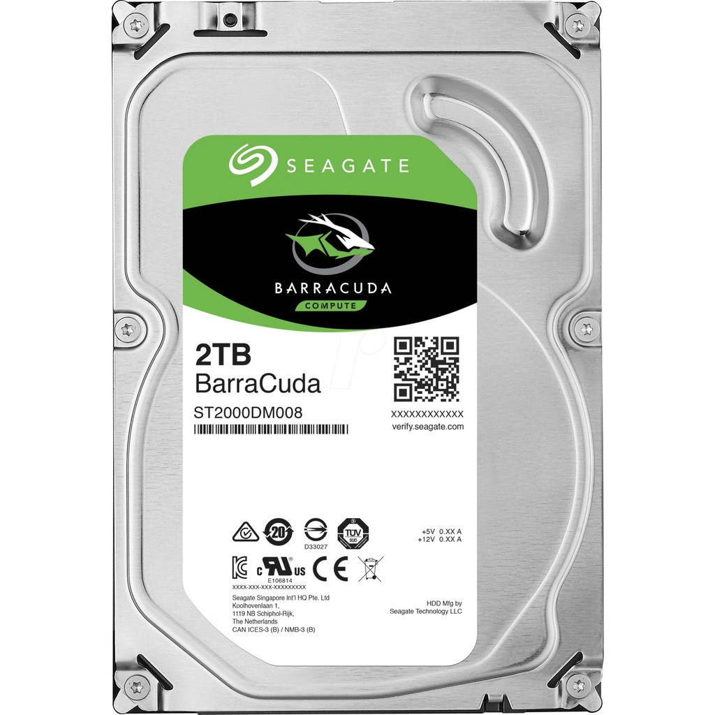 [ST2000DM008] Seagate BarraCuda Sata 3.0 7200 RPM 3.5" 2 TB Harddisk