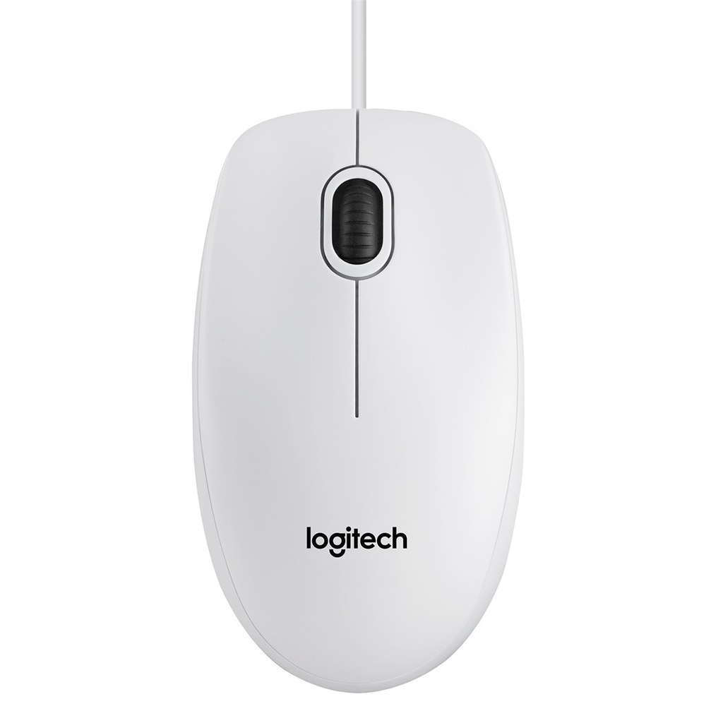 Logitech B100 Wired White Optical Mouse