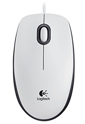 Logitech M100 White Wired Optical Mouse