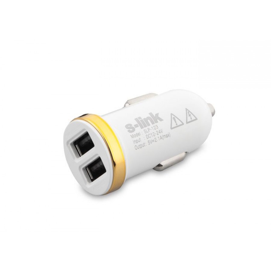 S-link SLP-123 PRO 2100MA 2xUsb Car Charger Adapter
