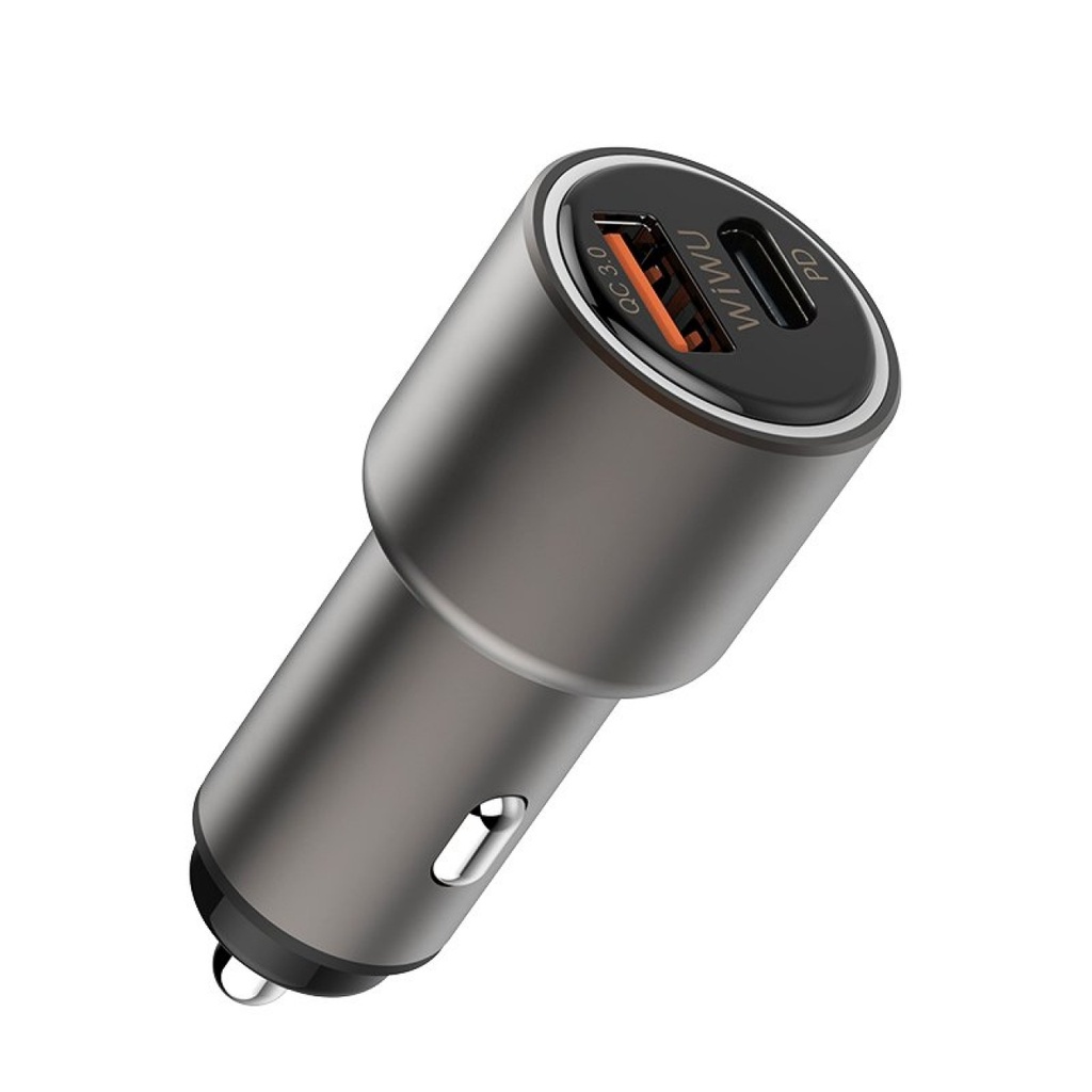 Wiwu PC100 PD + USB 18W Qualcomm 3.0 Fast Car Charger