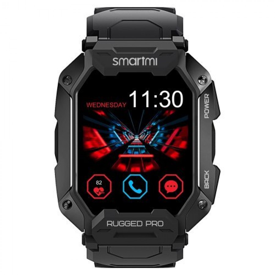 Smartmi Rugged Pro Ultra Durable Smart Watch, Black