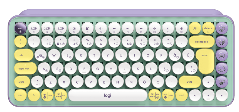 Logitech POP Keys Daydream Özelleştirilebilir Emoji Tuşlu Mekanik Kablosuz Klavye