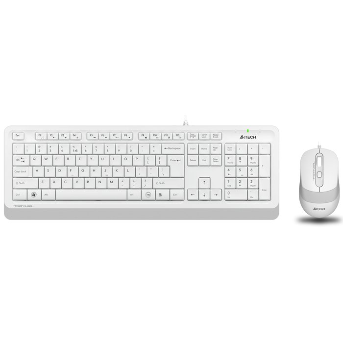 A4 Tech F1010 White Wired Keyboard Mouse Set