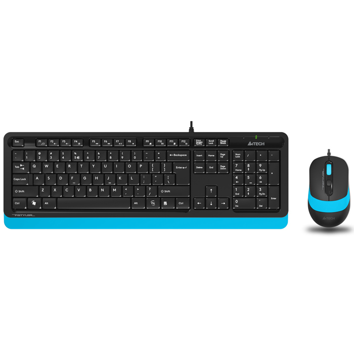 A4 Tech F1010 Wired Blue Keyboard Mouse Set