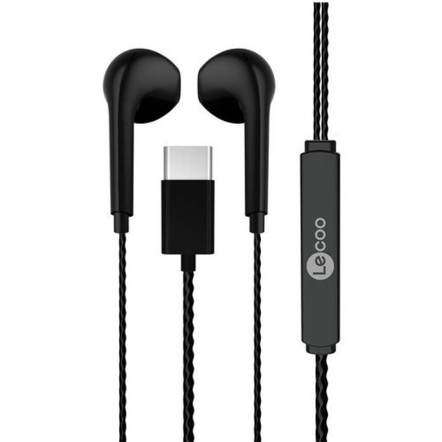 Lenovo Lecoo EH104C Wired Type-C In-Ear Headphone, Black