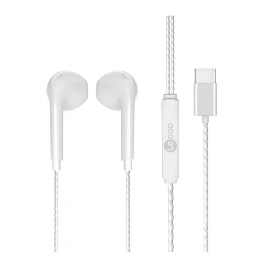 Lenovo Lecoo EH104CW Type-C In-Ear Headphones, White