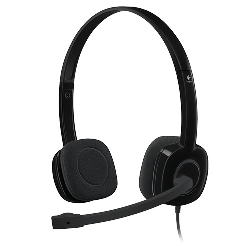 Logitech H151 Strereo 3.5mm Wired Headset with Microphone, Black