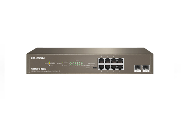 IP-Com G1110P-8-150W 8 Port 10/100/1000 Gigabit Switch