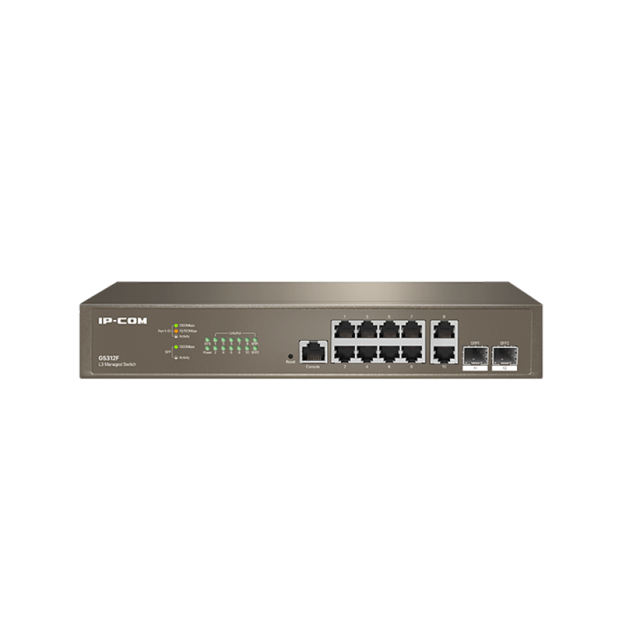 IP-com G5312F 8 Port Gigabit + 2XGB Rj45/SFP Uplink Console Port L3 Cloud Yönetilebilir Switch