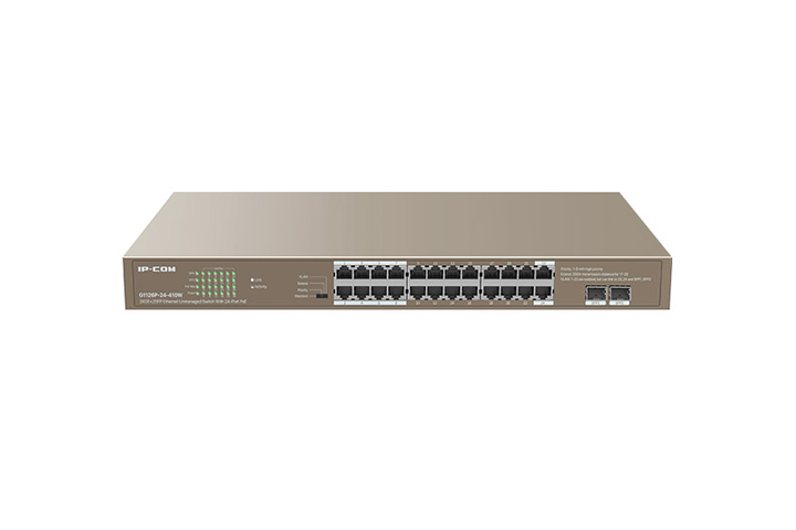 IP-Com G1126P-24-410W 24-Port POE 24GE+2SFP Ethernet Yönetilmeyen Switch