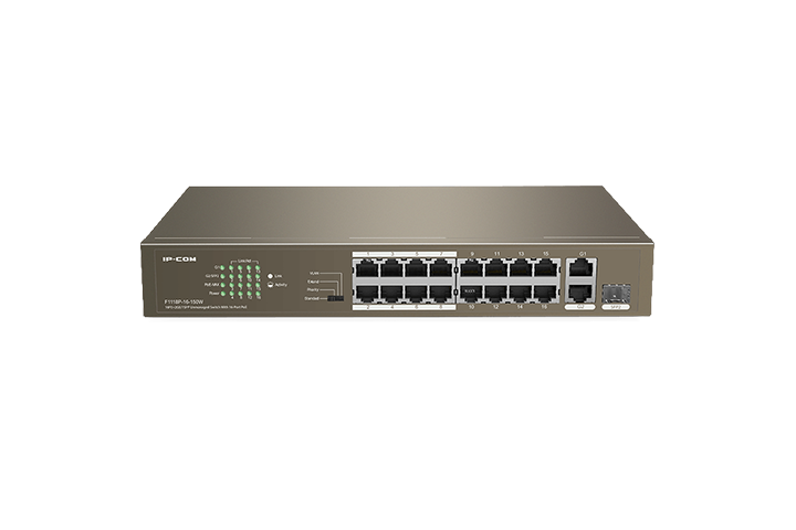 IP-Com F1118P-16-150W 16 Bağlantı Noktalı POE 16FE+2GE/1SFP Yönetilmeyen Switch